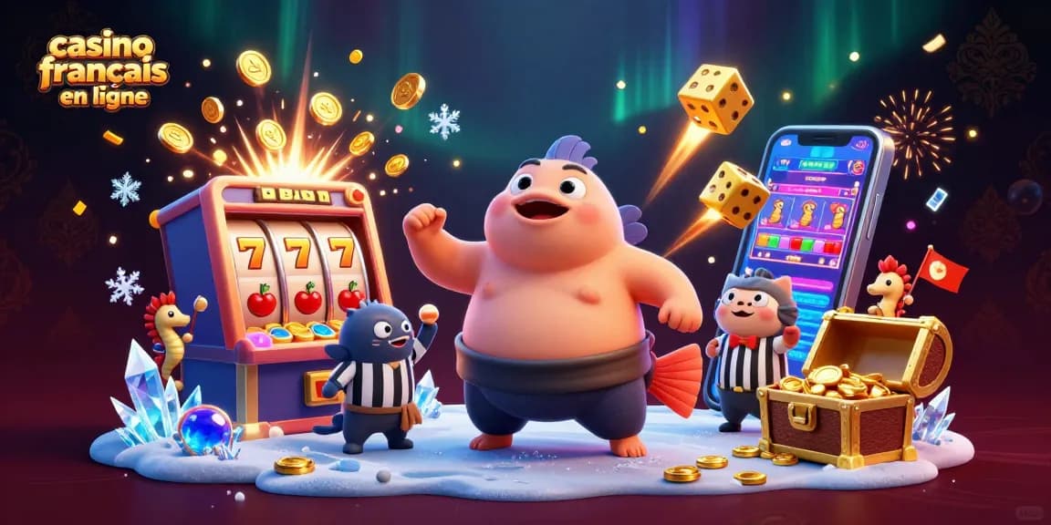 Découvrez le casino français en ligne avec un poisson fugu et ses spectateurs dans une ambiance festive