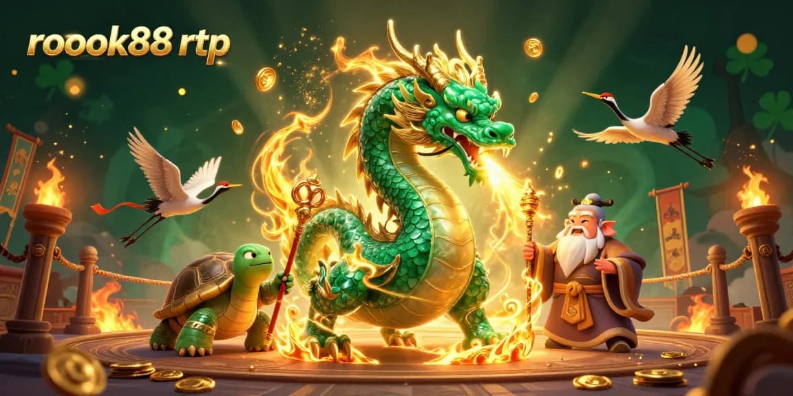 Experience the thrill of winning with rokok88 rtp in this dynamic casino illustration featuring epic characters and rich details.