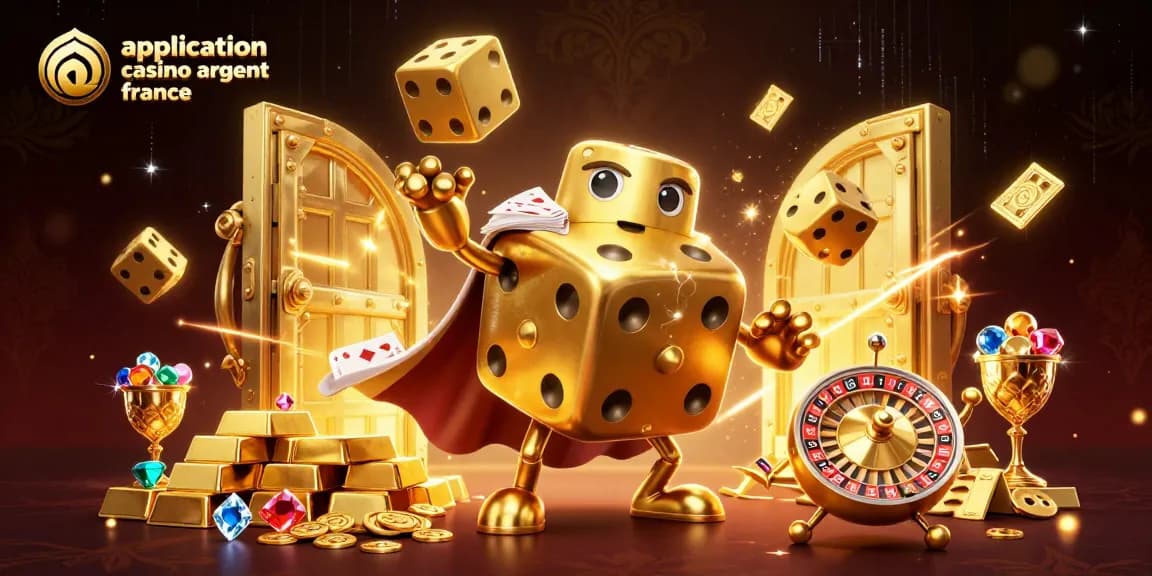 Lancez des gains avec l'application casino argent réel France, une illustration 3D captivante.