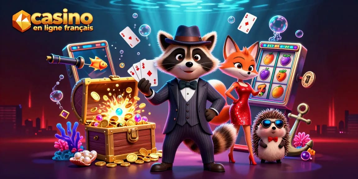 Jeu captivant de casino en ligne français avec des personnages colorés et des éléments ludiques.