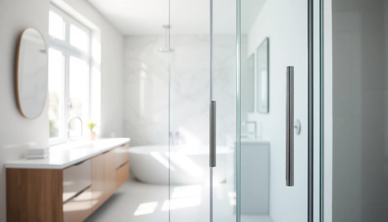 Install a stylish shower screen door in a modern bathroom, enhancing elegance and functionality.