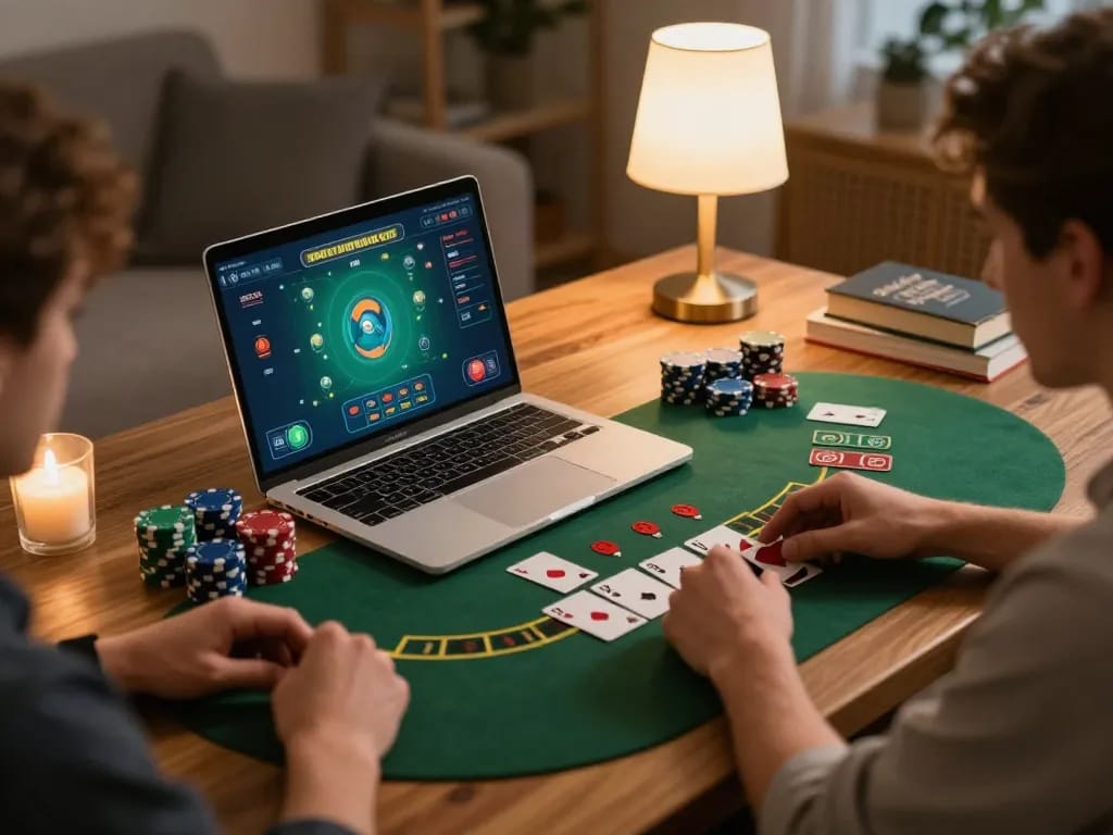 Engaging in online blackjack action at home, showcasing casino senza licenza aams gameplay dynamics.
