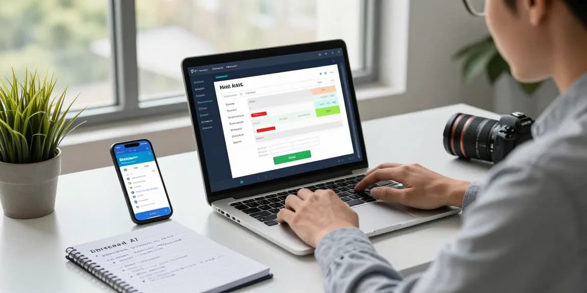 Detect fake receipt using advanced AI technology in a modern office environment for accurate verification.