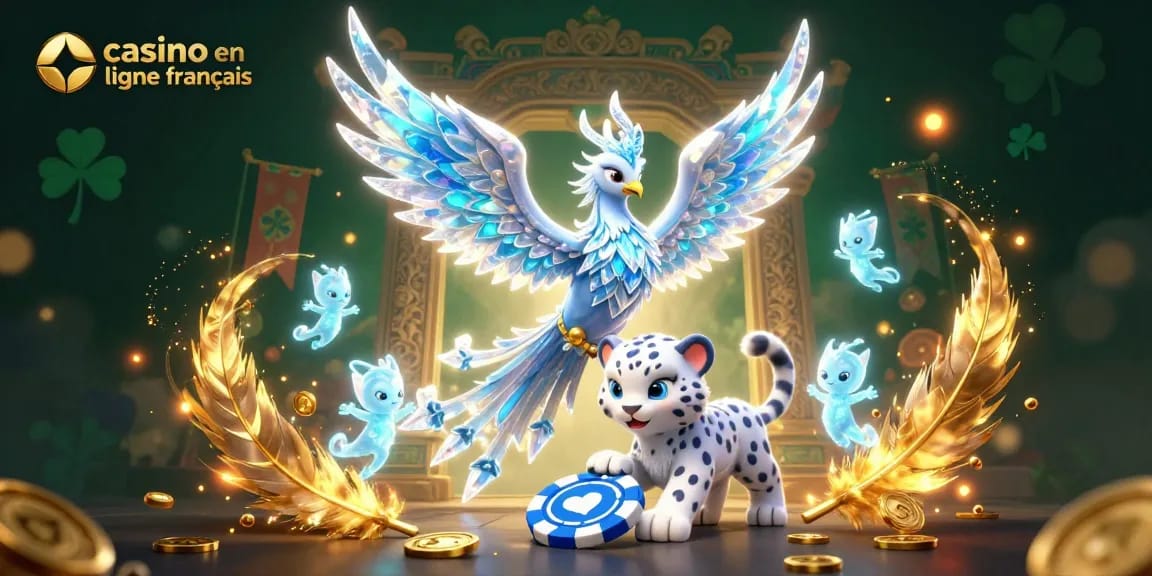 Plongez dans le monde du casino en ligne français avec cette illustration dynamique remplie d'éléments captivants.