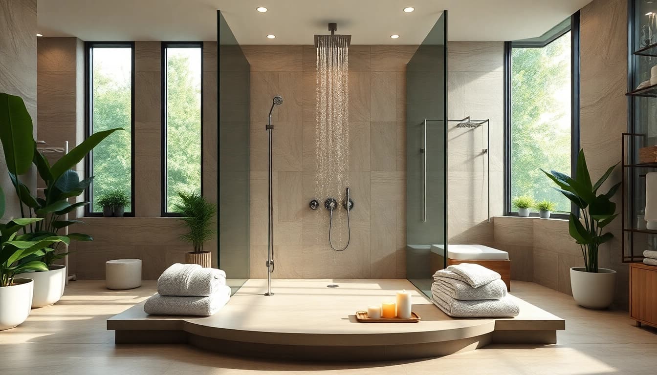 Experience elegant showers Australia in a luxurious modern bathroom with tranquil design elements.