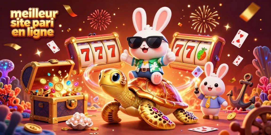 Action sur le meilleur site de paris en ligne avec une illustration festive de casino et des personnages amusants