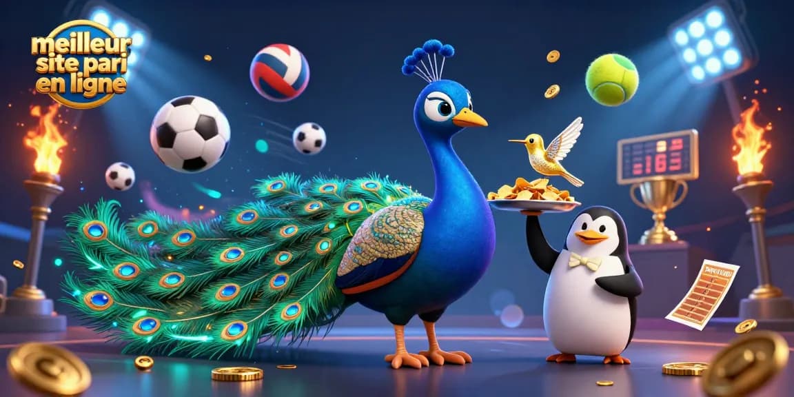Pariez sur le meilleur site de paris en ligne avec un paon, un pingouin porteur de jetons et un colibri.