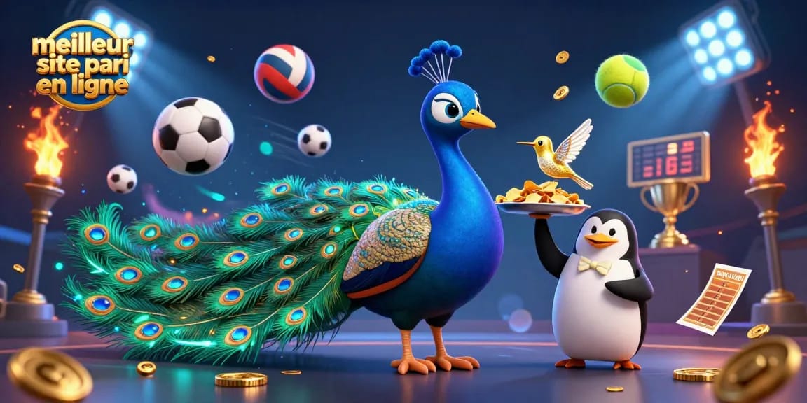 Pariez sur le meilleur site de paris en ligne avec un paon, un pingouin porteur de jetons et un colibri.