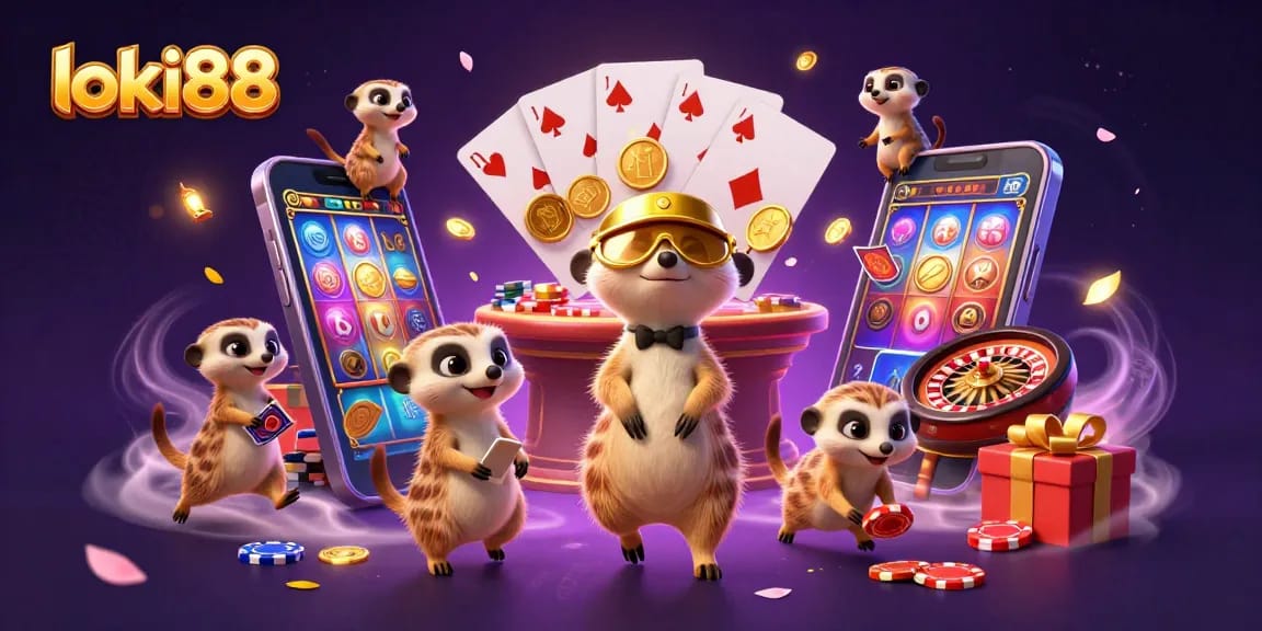 Experience vibrant casino action with loki88 and a colony of energetic meerkats.