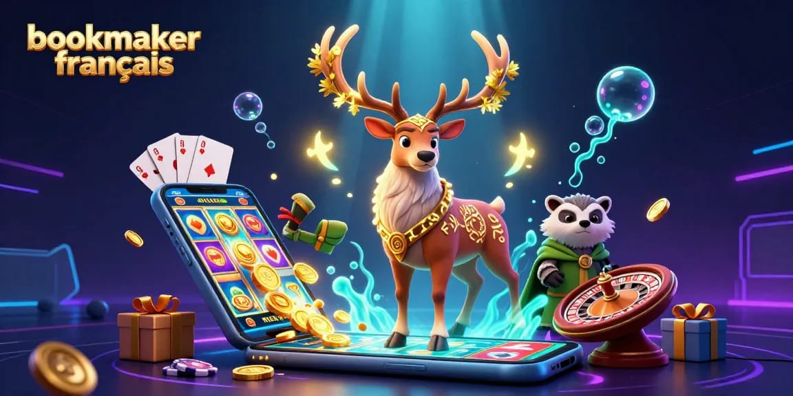 Parier avec un bookmaker francais : Stag druide entouré de lumières et jeux