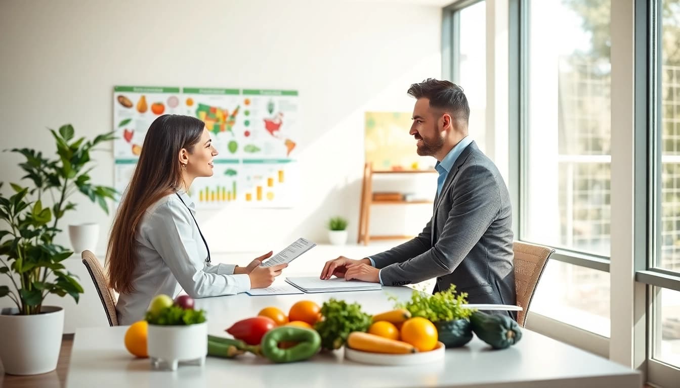 Enhancing health through personalized nutrition consultation in a bright office.