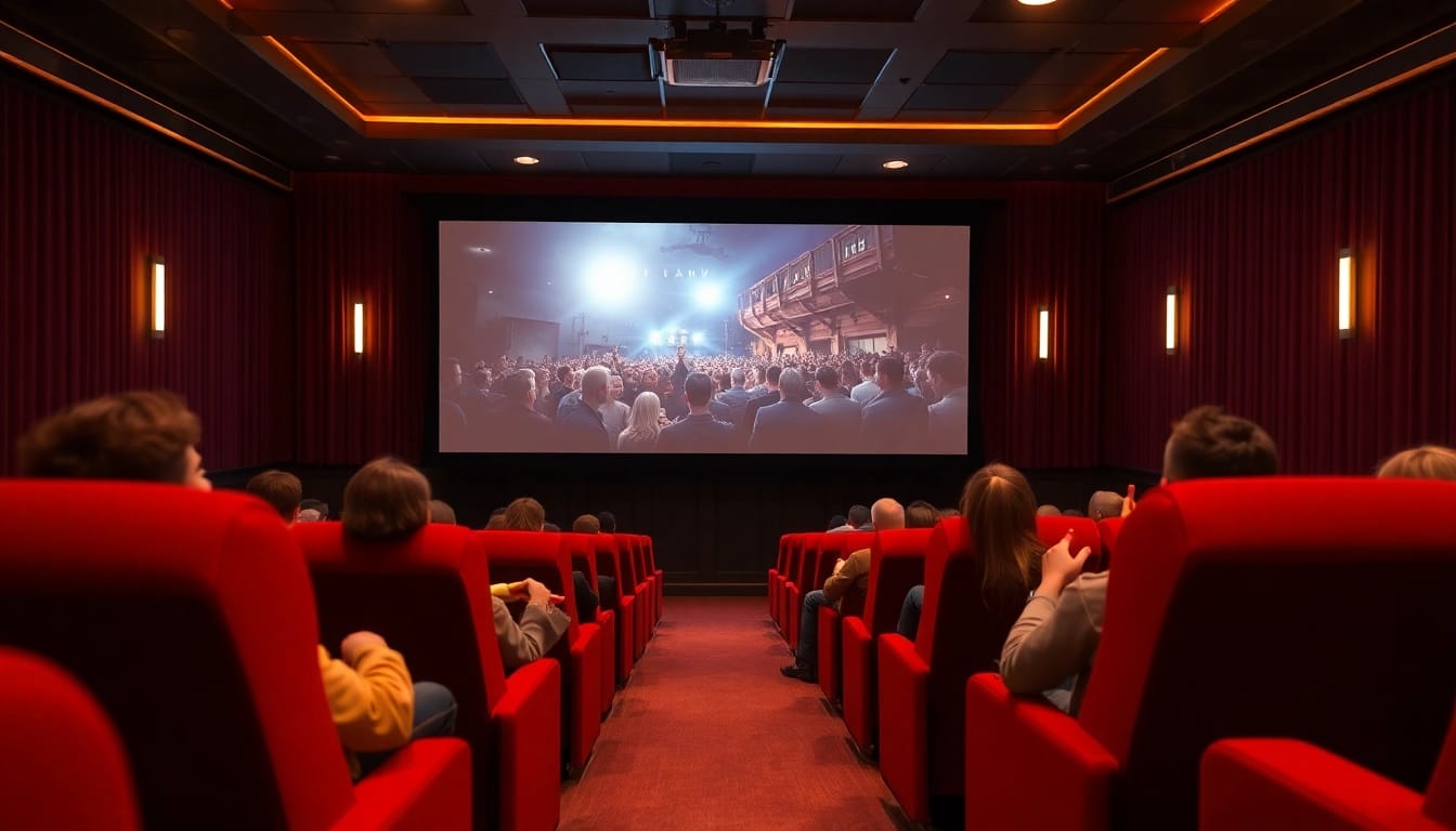 ดูหนัง ในโรงภาพยนตร์ที่อบอุ่นและมีการตกแต่งสบาย