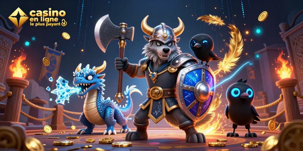 Le casino en ligne le plus payant révélant des guerriers et dragons dans une ambiance magique.