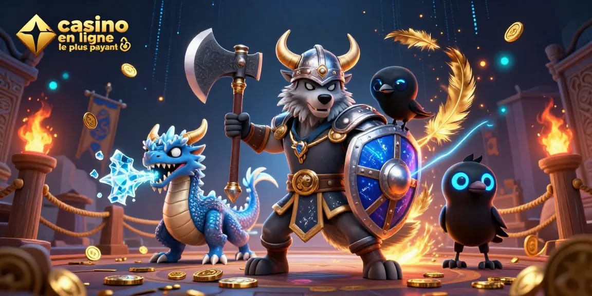 Le casino en ligne le plus payant révélant des guerriers et dragons dans une ambiance magique.