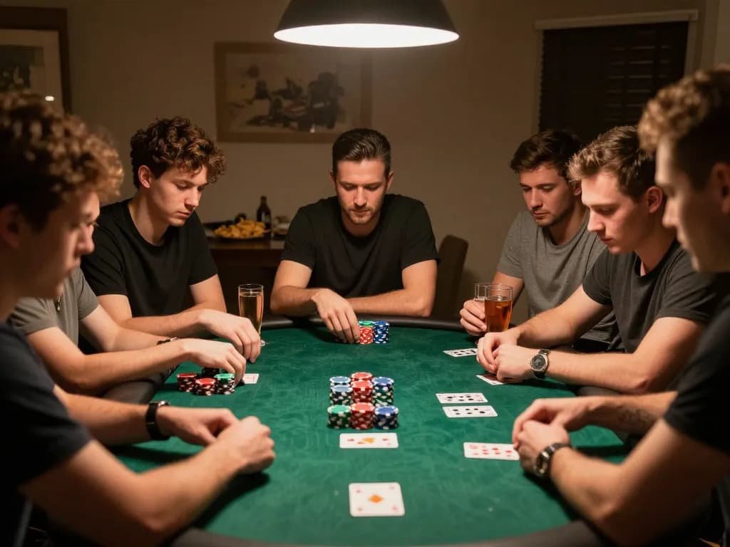 Players at home poker night enjoying strategic gameplay with sunwinapk cards spread on the table