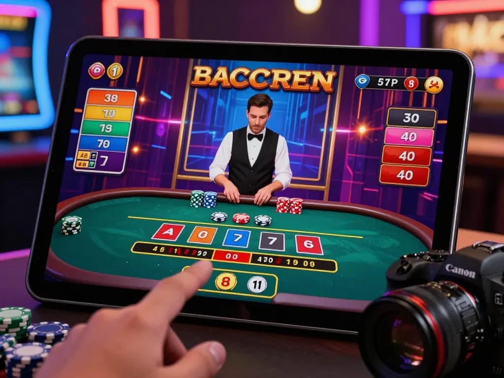 Interactive online baccarat gaming experience showcasing vibrant visuals and player engagement.