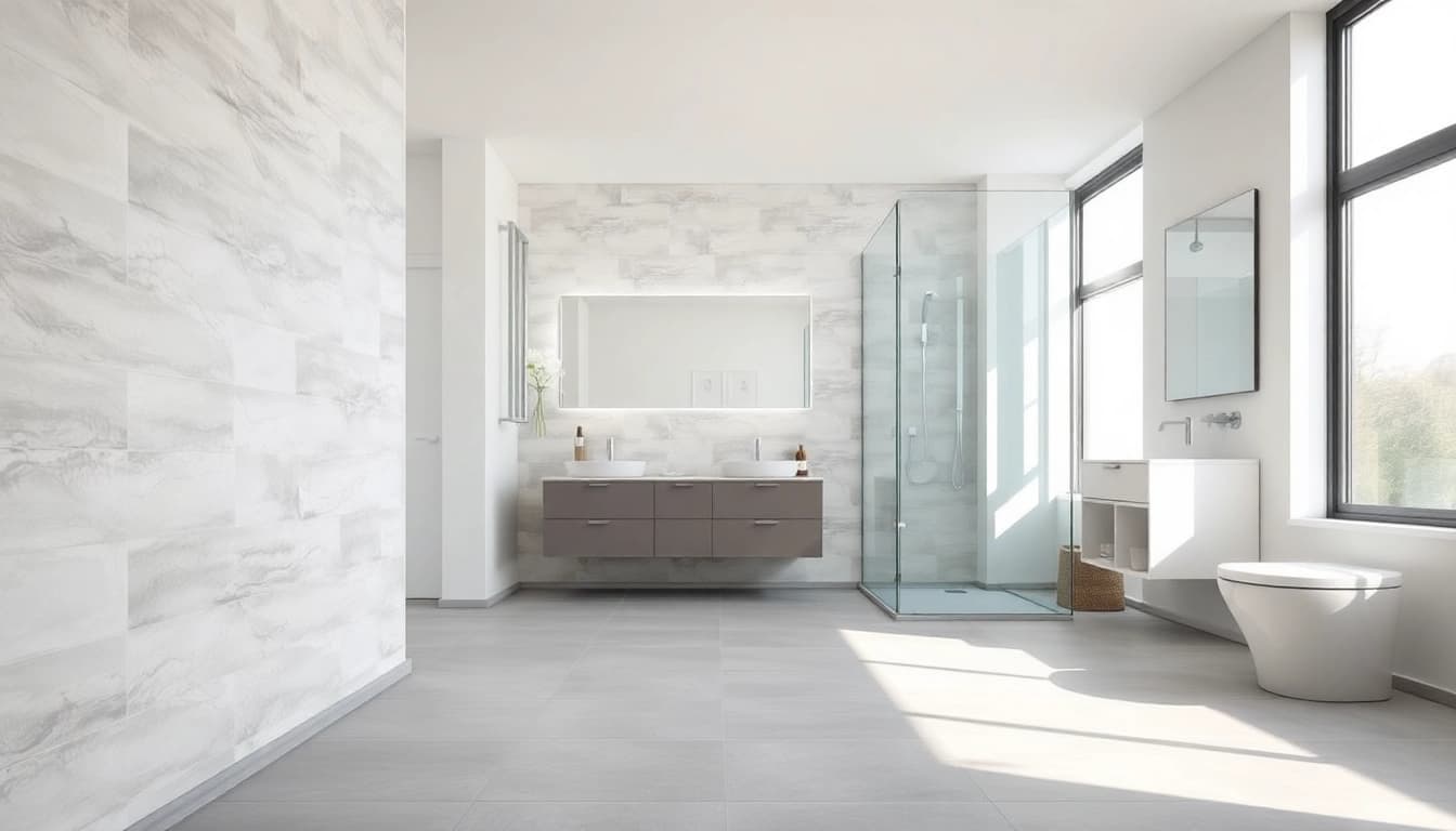 Stunning bathroom installation trafford with modern fixtures and bright design.