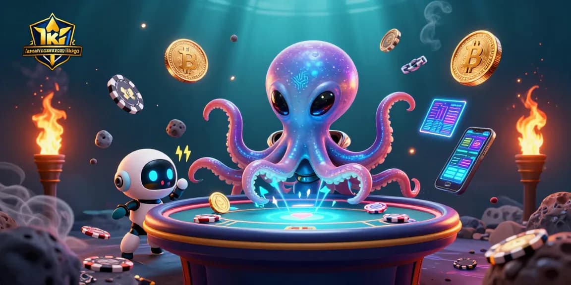 Engage with poker excitement in the cosmic universe of lamatracamexicangrilltogo's vibrant 3D illustration.