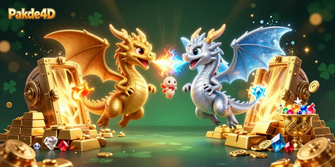 Engage with Pakde4D and experience thrilling dragon-themed jackpot winnings surrounded by treasures.