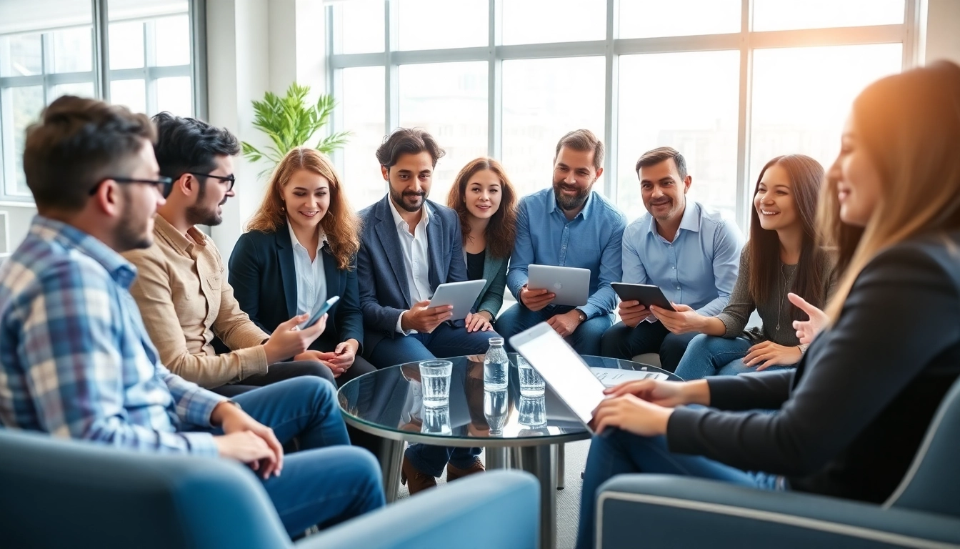 Team discussing AI for competitor analysis strategies in a bright office setting.
