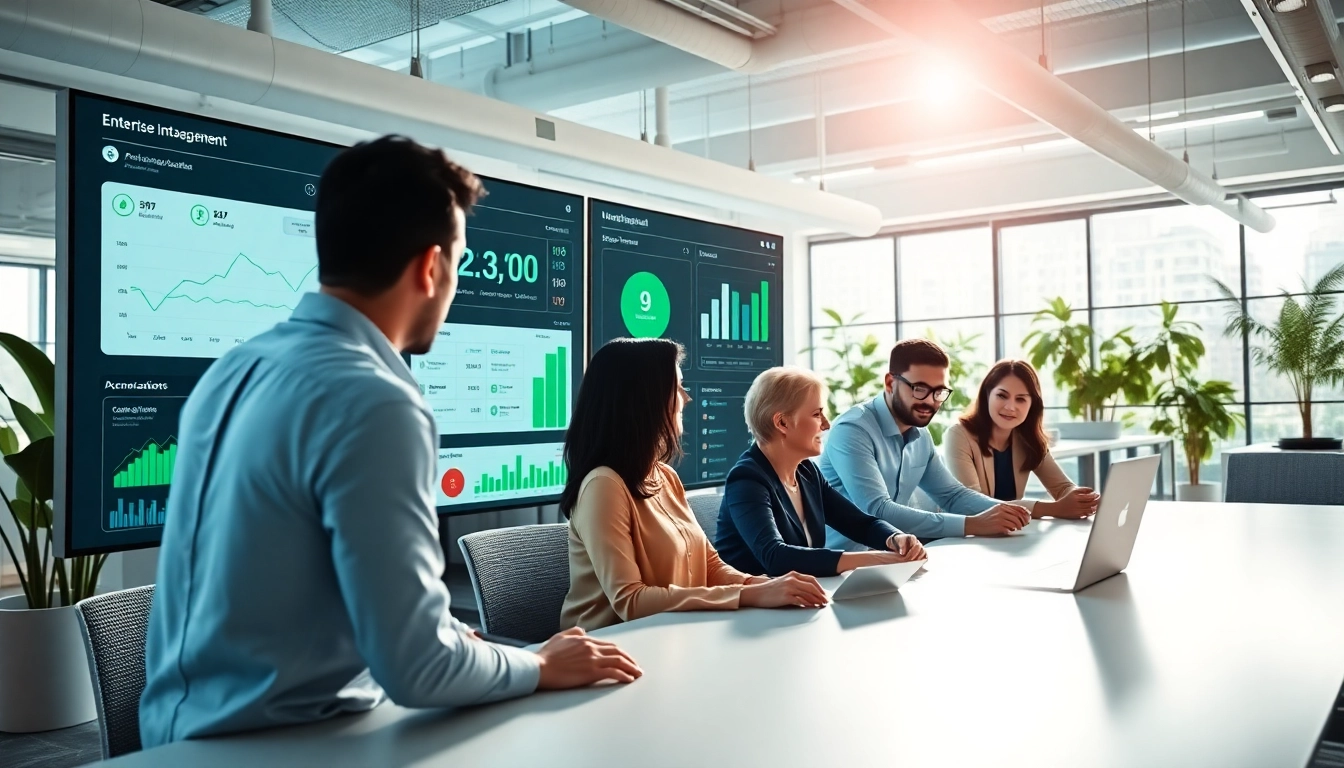 Visualize a collaboration scene featuring an enterprise assistant platform to enhance teamwork.