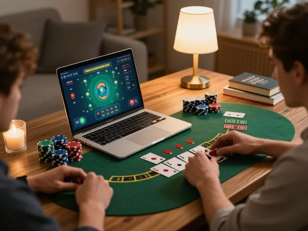 Engaging in online blackjack action at home, showcasing casino senza licenza aams gameplay dynamics.