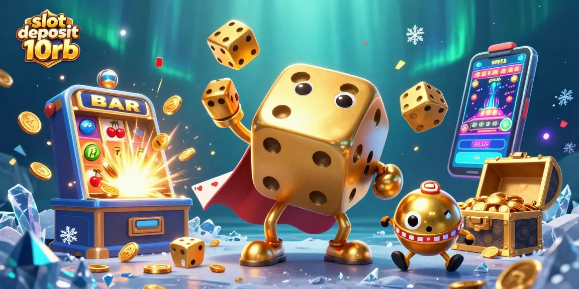 Engage with the slot deposit 10rb experience as a dynamic 3D scene of golden dice and jackpot elements.