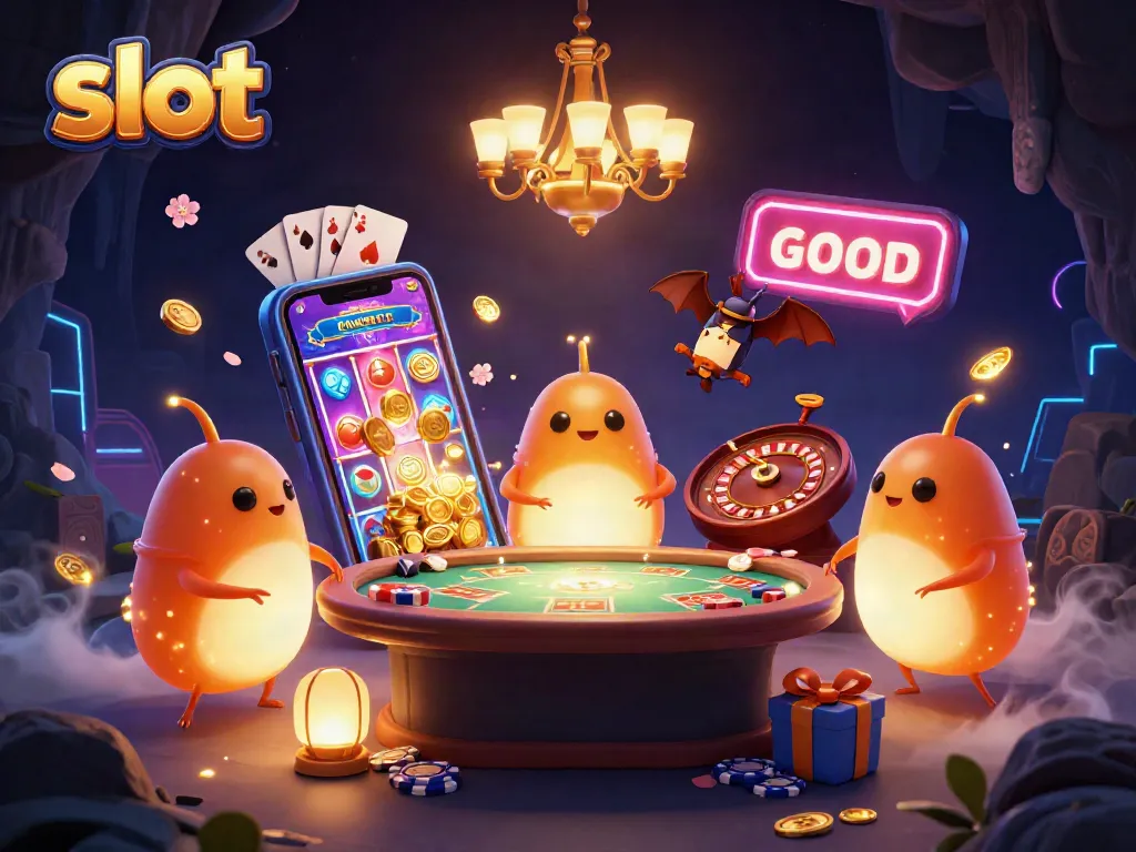 Spin the vibrant slot game amidst glowing glowworms in a mystical casino cave
