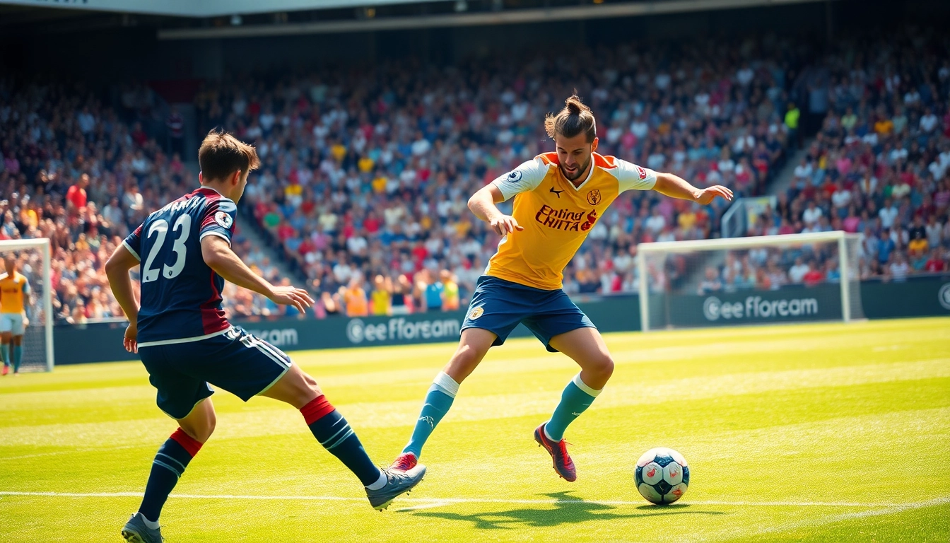 ตารางพรีเมียร์ลีก แสดงการแข่งขันฟุตบอลที่เต็มไปด้วยพลังและผู้เล่นที่มีความมุ่งมั่น
