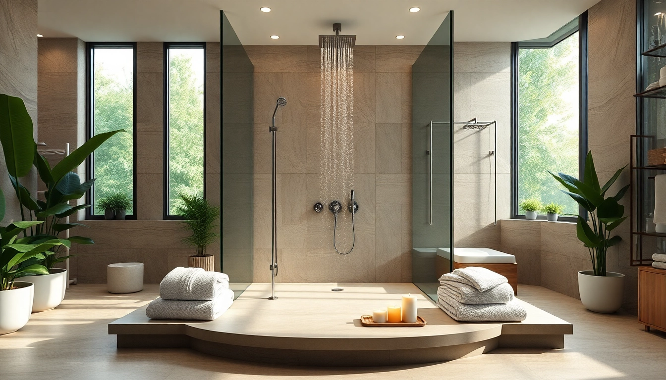 Experience elegant showers Australia in a luxurious modern bathroom with tranquil design elements.