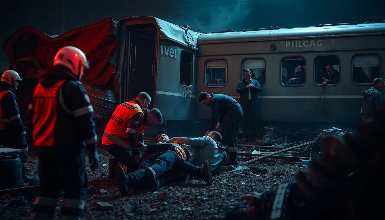 Emergency responders aid victims in the spain train crash aftermath, highlighting urgency.