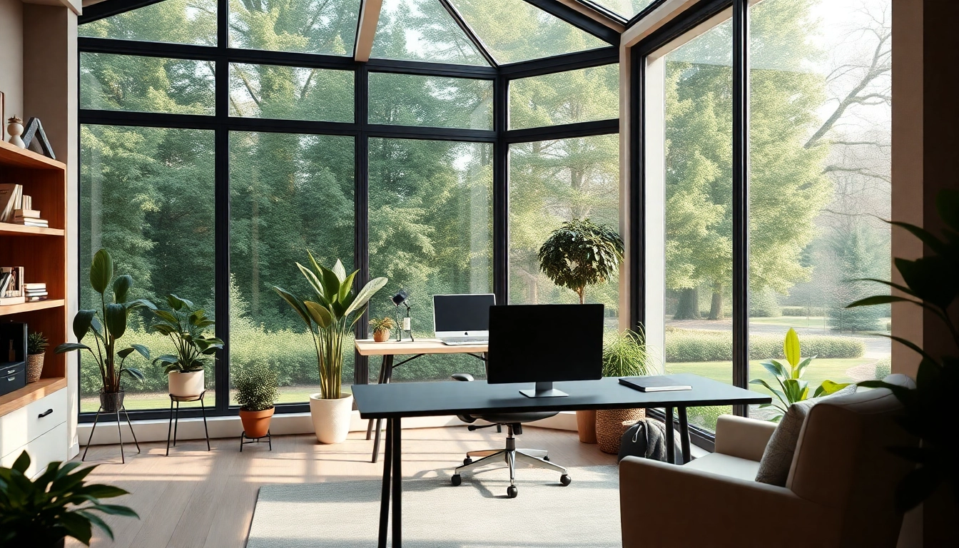 Wintergarten als Buero with spacious design and natural light inviting productivity.