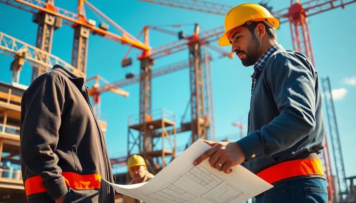 New York Construction Manager leading a dynamic construction team on-site, ensuring project success.