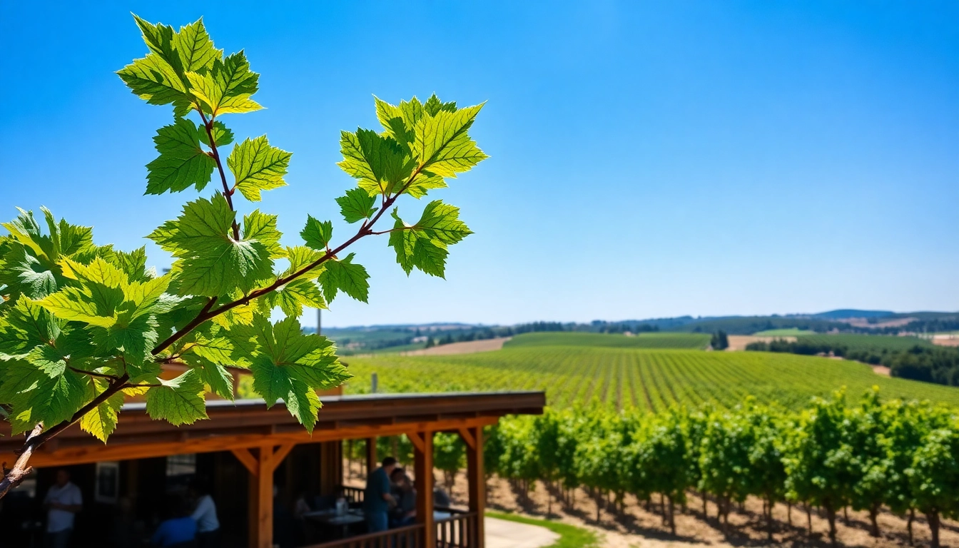 Visitors enjoying wine at Sacramento Wineries in a picturesque vineyard.