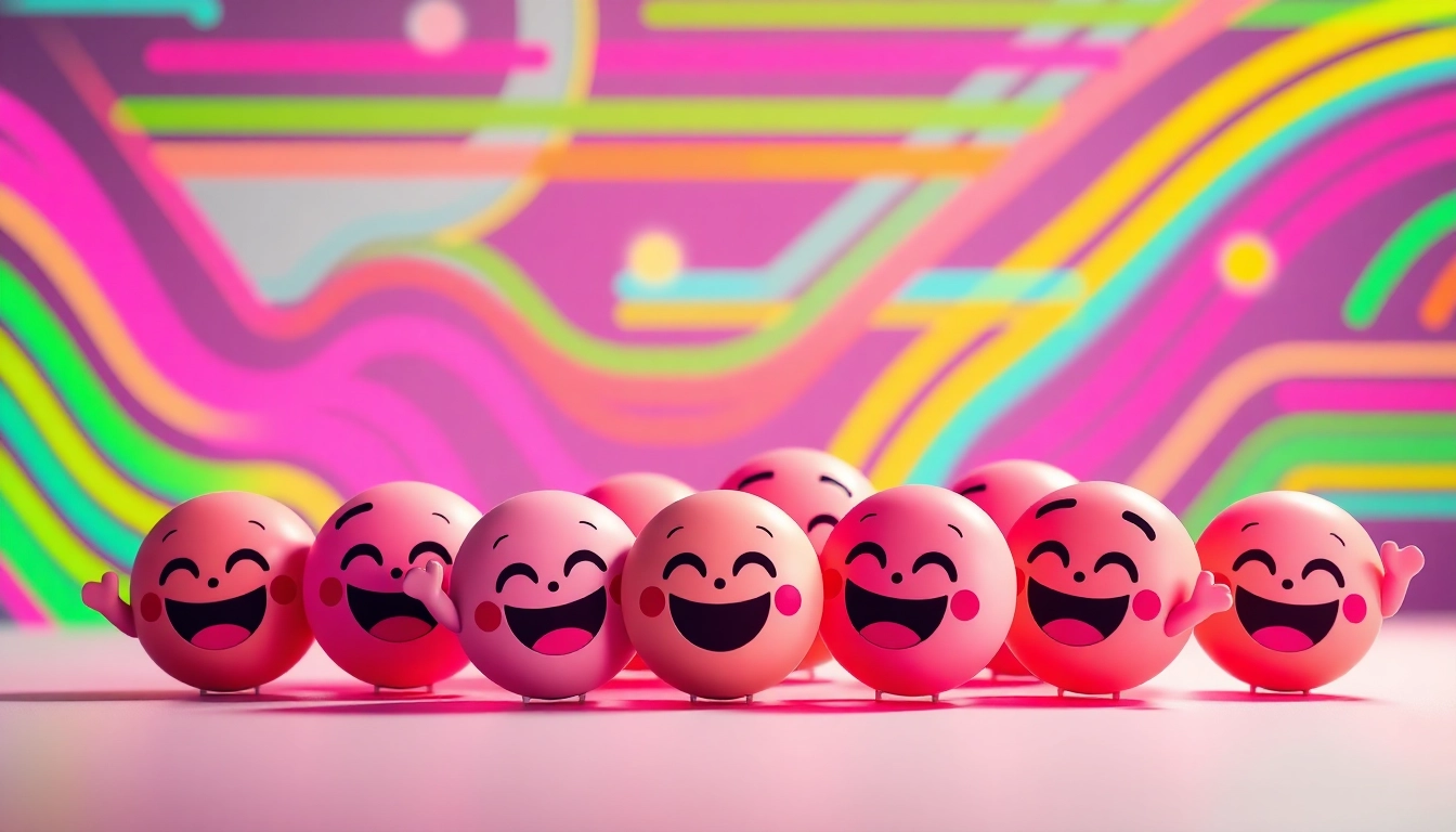 Engaging composition of TikTok emojis in vibrant colors and playful arrangement.