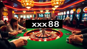 Players enjoying an exciting game at the roulette wheel, enhancing their experience by visiting https://xx88.boats/ for online gambling insights.