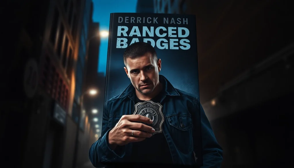 Immerse in the gripping story of Rancid Badges with a dramatic book cover featuring a gritty Atlanta cop.