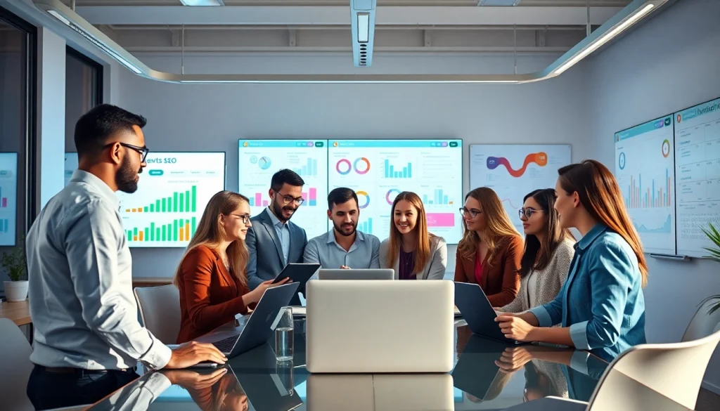 Showcasing the best seo company in malaysia with a dynamic team collaborating in a modern work environment.