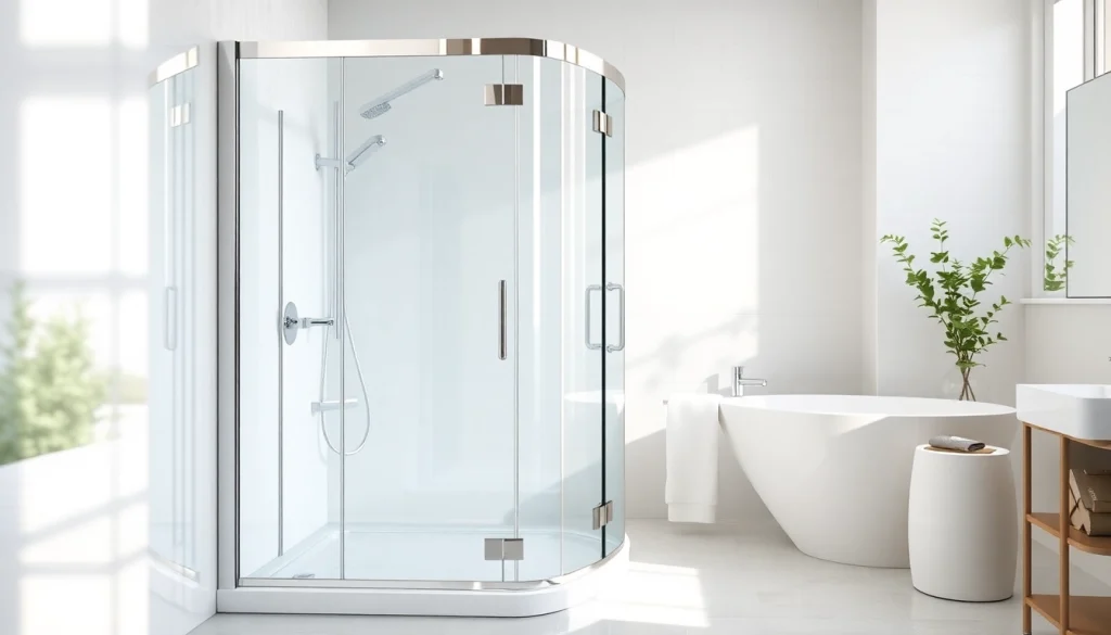 Erleben Sie die elegante sonni Duschkabine mit stylishen Glaspaneelen in einem modernen Badezimmer.