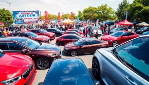 Excited attendees enjoying the Auto Cars Show with an array of stunning vehicles