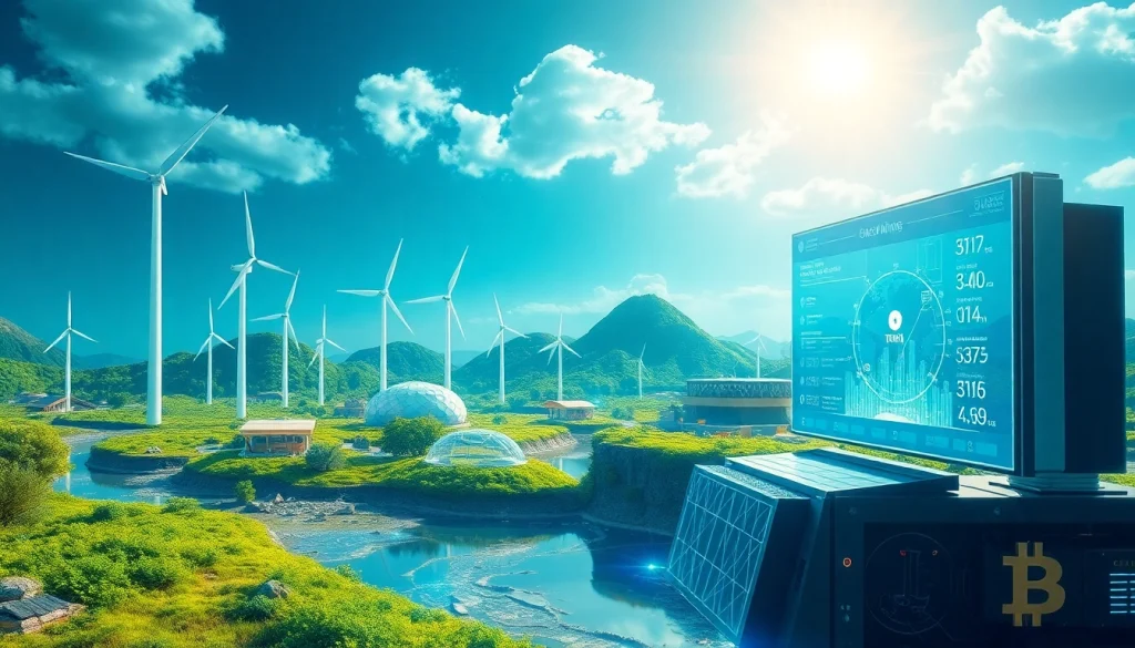 Innovative bitcoin cloud mining farms powered by renewable energy.