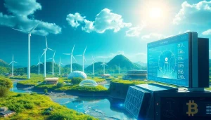 Innovative bitcoin cloud mining farms powered by renewable energy.