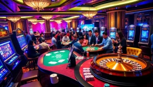 Experience the thrill of 7m cn with gamblers engaged in lively casino activities.