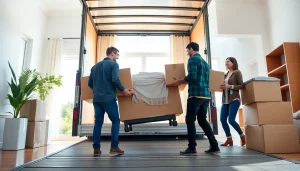 Movers from a moving company Vancouver loading furniture with care during a home relocation.