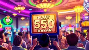 Menangkan jackpot di slot 50 perak dengan suasana kasino yang penuh warna.