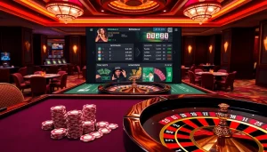 Bongdalu live updates displayed on a sleek casino interface with vibrant poker chips.
