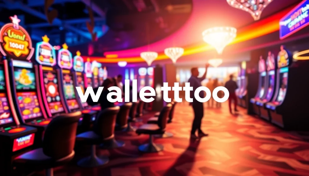 Menampilkan pengalaman bermain slot walettoto dengan suasana kasino yang meriah.