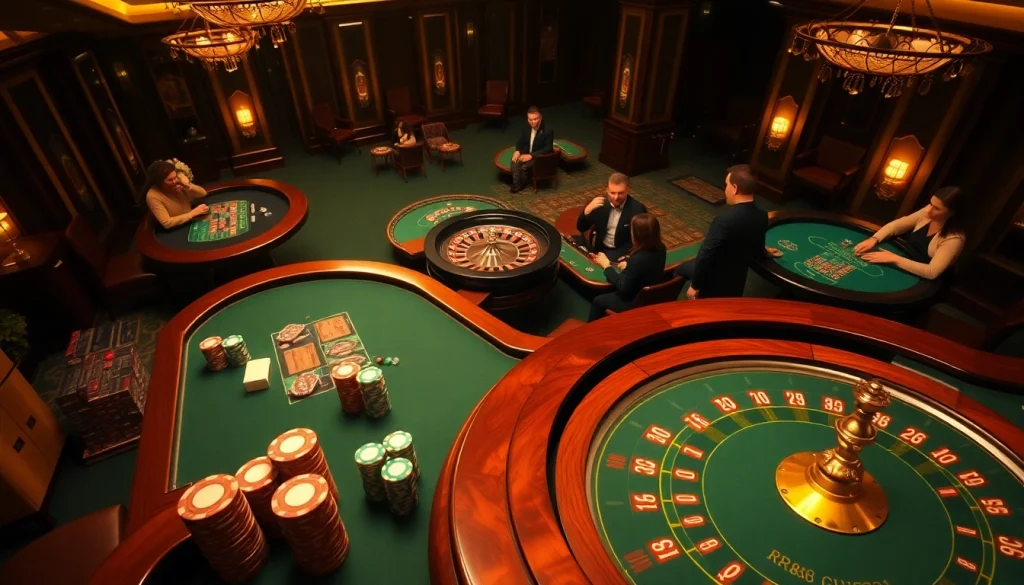 Experience thrilling gameplay at RR88 with stunning casino tables and vibrant poker chips.