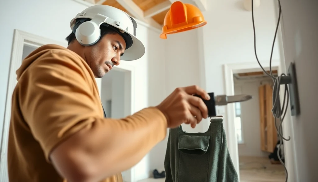 Electrician apprenticeship Hawaii with a focused apprentice working on residential wiring