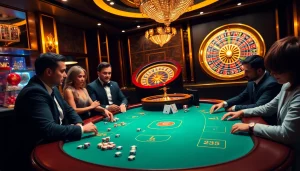 Players engaging intensely at a poker table, exploring the rr88 link for exciting casino options.